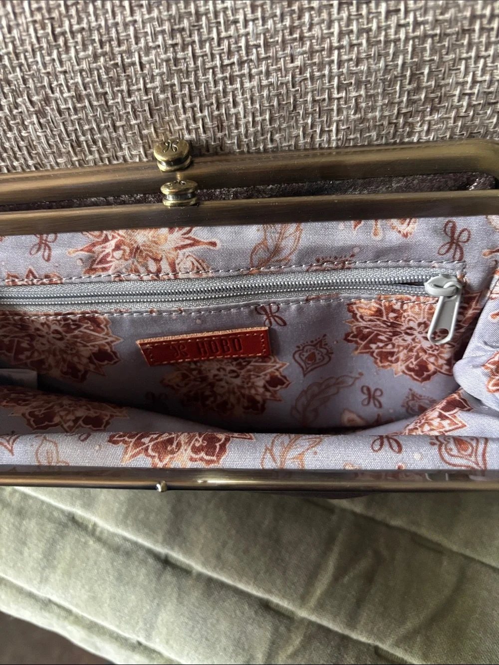 HOBO Lauren Metallic Brown/Silver Clutch Wallet